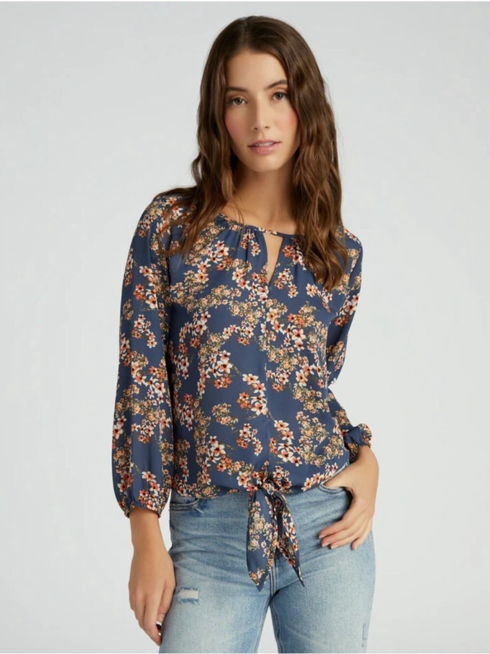 Charming Floral Navy Women’s Blouse